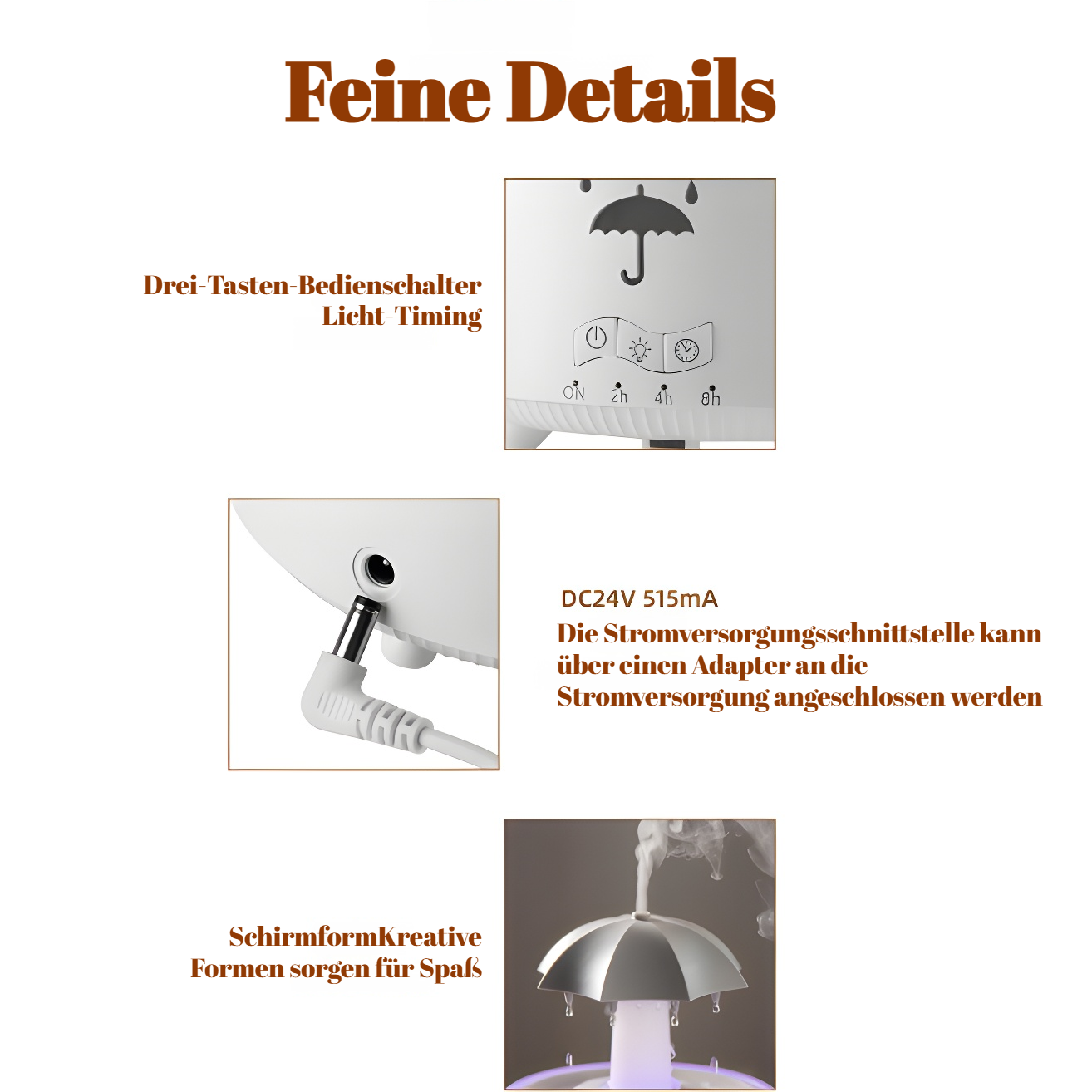 Rotierende Regentropfen-Aromatherapie-Maschine, buntes Atemlicht, multifunktionale Home-Desktop-Arom