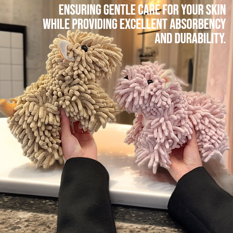 Adorable plush doll towel for bathroom