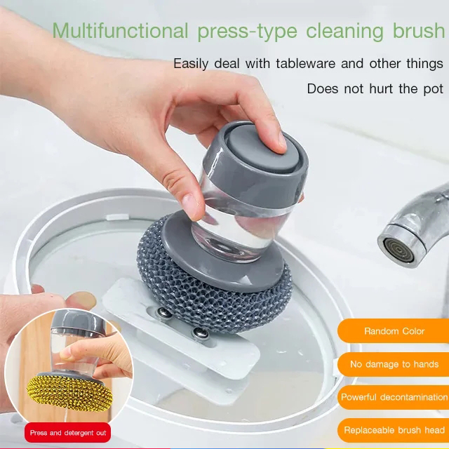 Multifunctional press-type cleaning brush