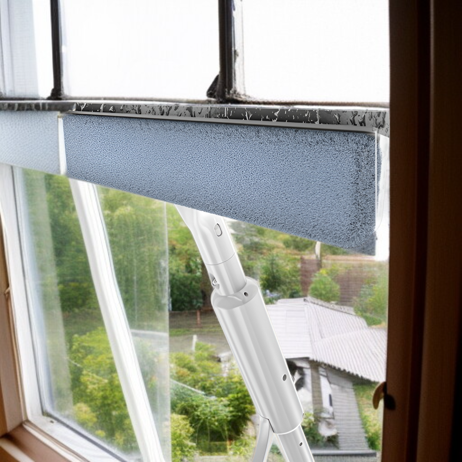 窓ガラス 掃除 窓拭き  水切りワイパー スプレー付き スクイジー 掃除用品 窓掃除 角度調整可能 延長ポール付き 伸縮自在 ガラススクイジー バスルーム お風呂 浴室 掃除 窓拭きセット 水切りワイ
