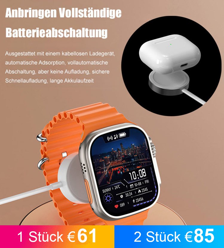 Smartwatch Bluetooth Kopfhörer magnetisches Ladegerät Mehrteiliger Satz