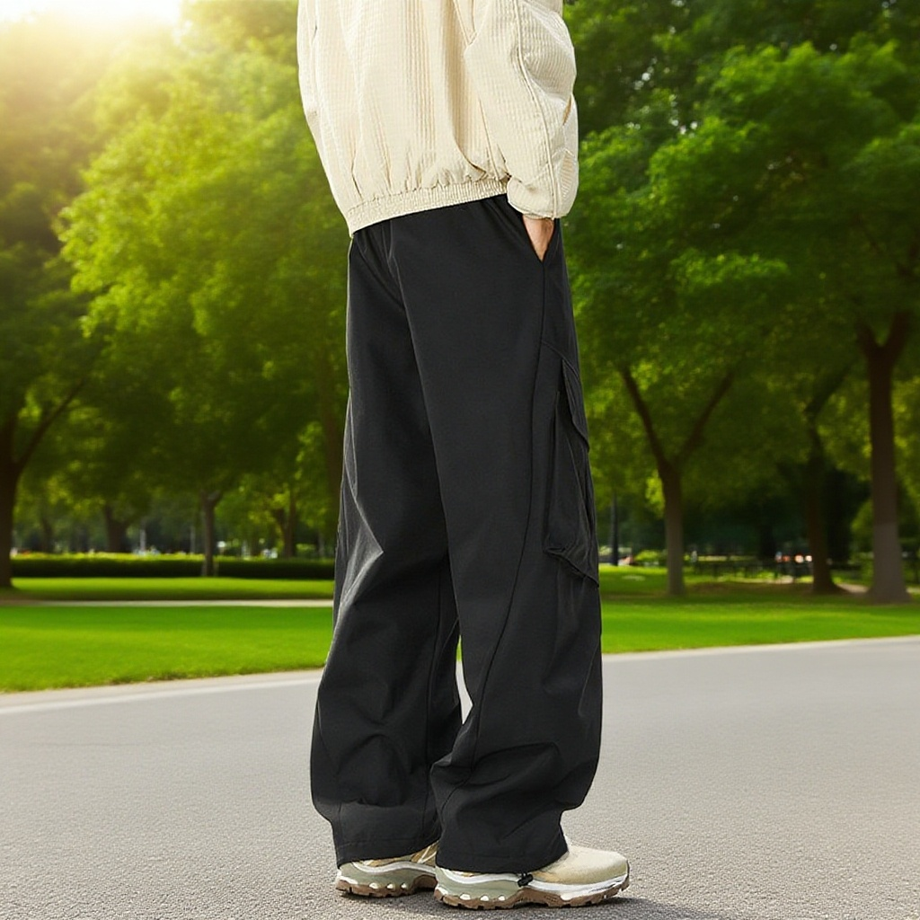 Volné rovné pracovní kalhoty do deště, outdoorové, nadměrné