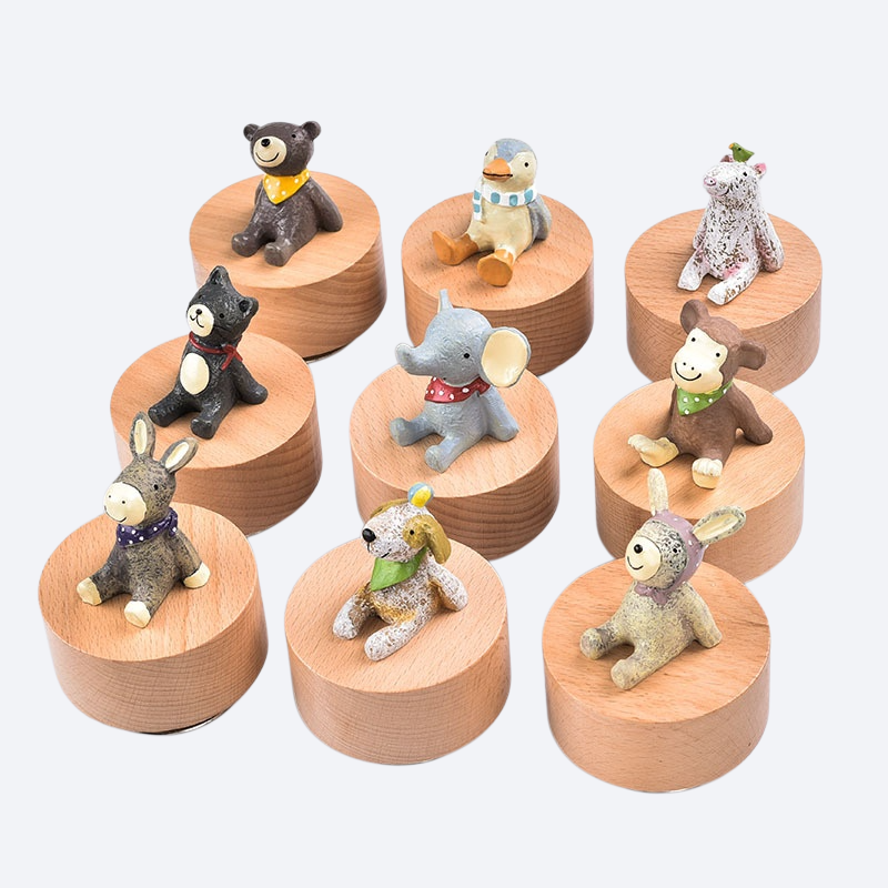 星空を仰ぎ見る円形オルゴール置き物