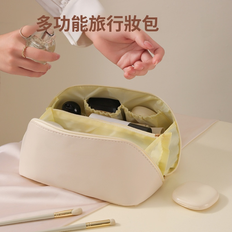 pu枕頭包便攜式旅行收納包大容量盥洗包手提高顏值化妝包