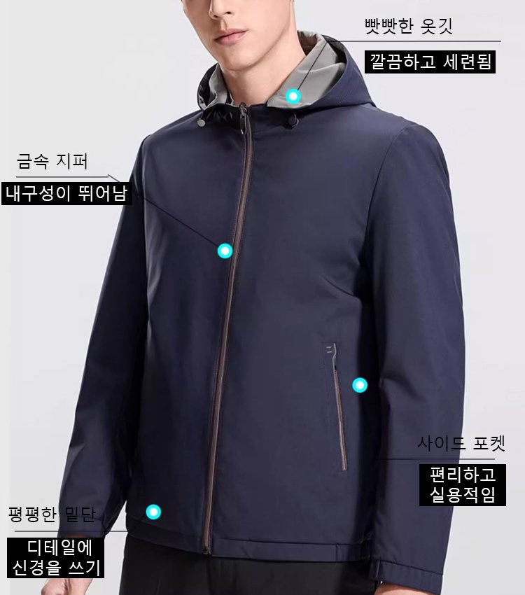 【옷 하나로 네 가지 스타일】양면 탈착 방풍 재킷
