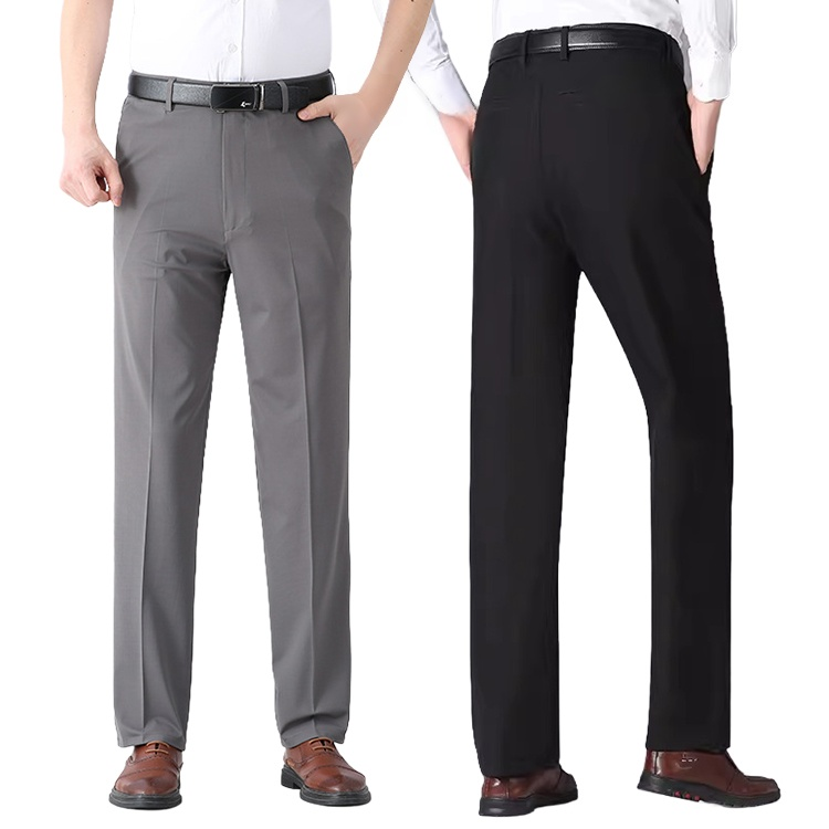 薄手 メンズスラックス 脚長効果 ストレッチ  通気速乾