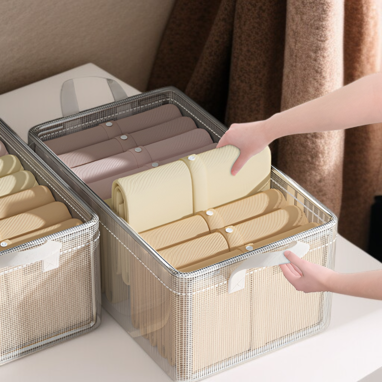 8個パック 衣類収納ボックス 家庭用衣類・パンツ収納ボックス ワードローブ 階層型収納 アーティファクト収納フレーム バスケット