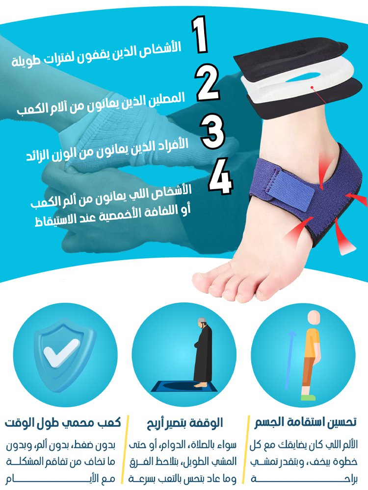 دعامةالكعب الطبية المتطورة لتخفيف الآلام وزيادة الطول اشتري 1 واحصل على 1 مجانا