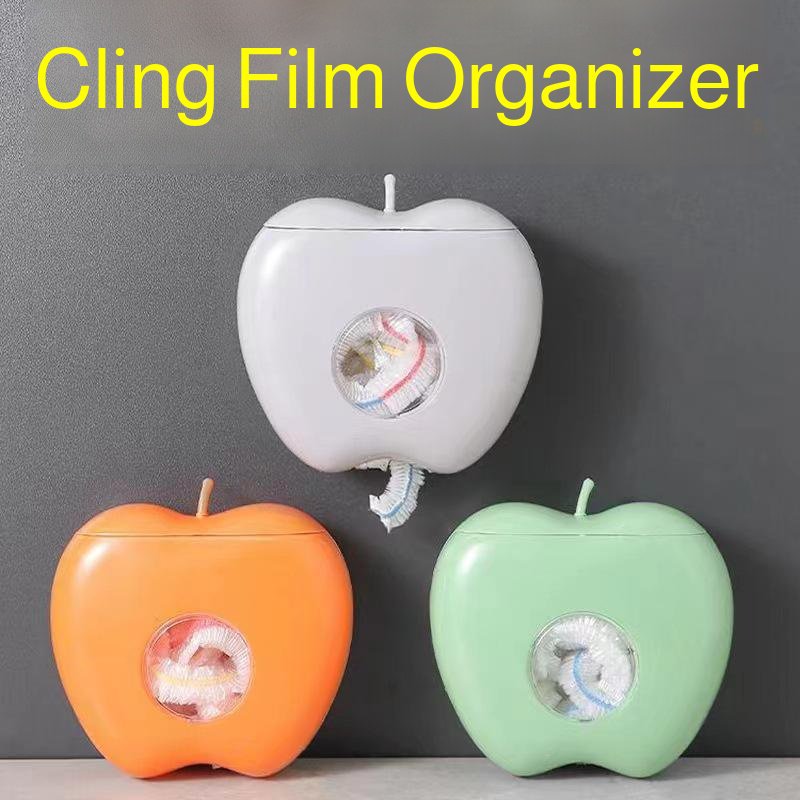 Multifunctional apple-shaped storage box household wall-mounted kitchen removable disposable plastic