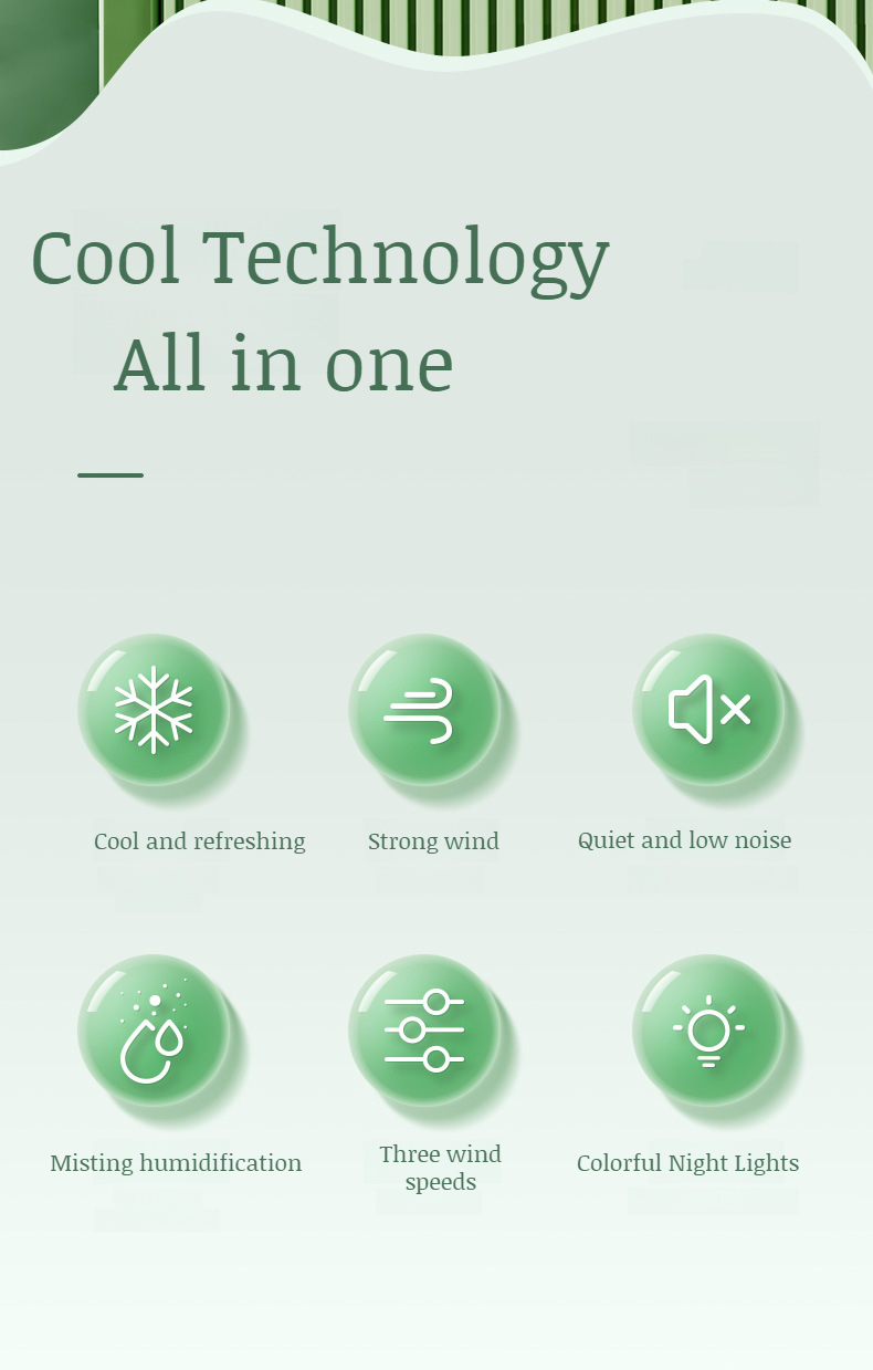 Mini mobile fan with humidification and spray function