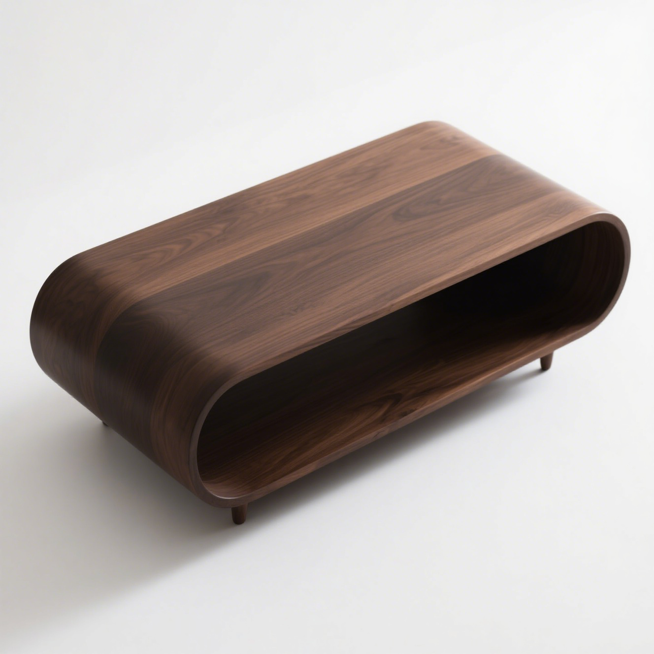 Mesa de centro creativa de madera maciza en sala moderna