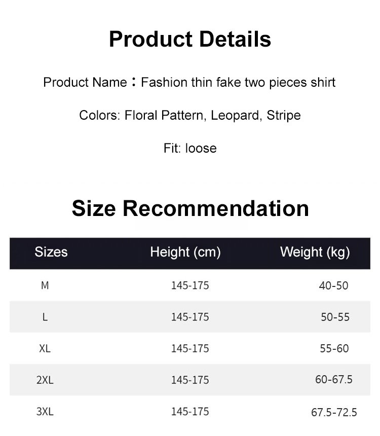 Fashion slimming fake two shirts