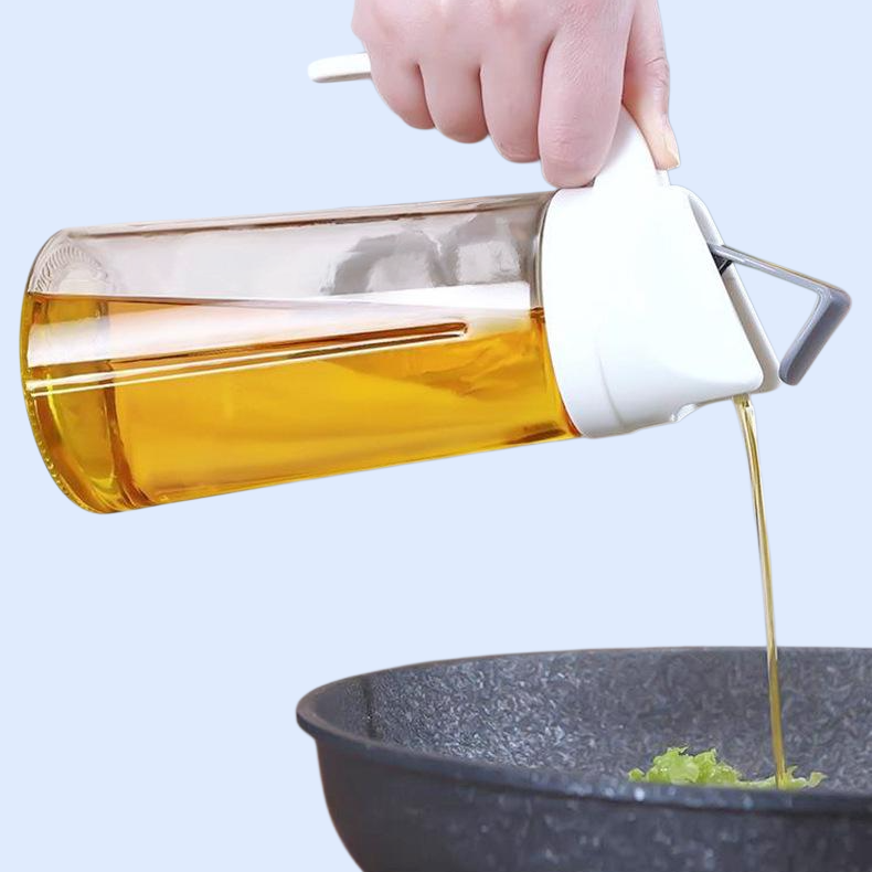 用的で耐久性のあるオイル＆ビネガーボトル 蓋付き 家庭用キッチン収納・清掃用具