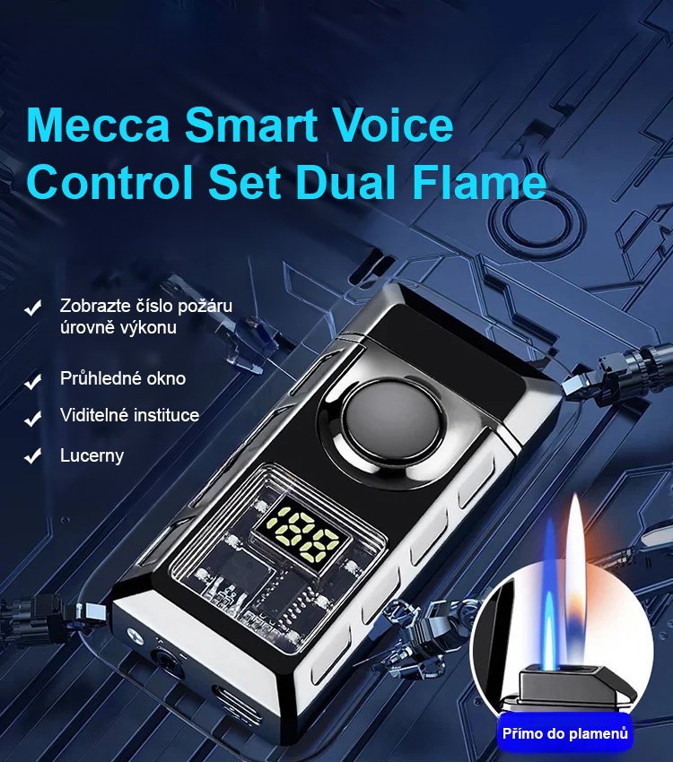 Hlasem ovládaný inteligentní zapalovač odolný proti větru.