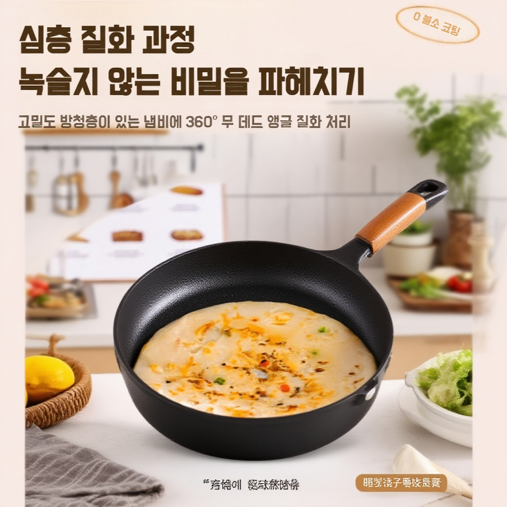 가정용 프라이팬 정철 질화팬 인덕션 적용 부침개팬 플랫팬 플랫팬 끈적임 없는 고정밀팬