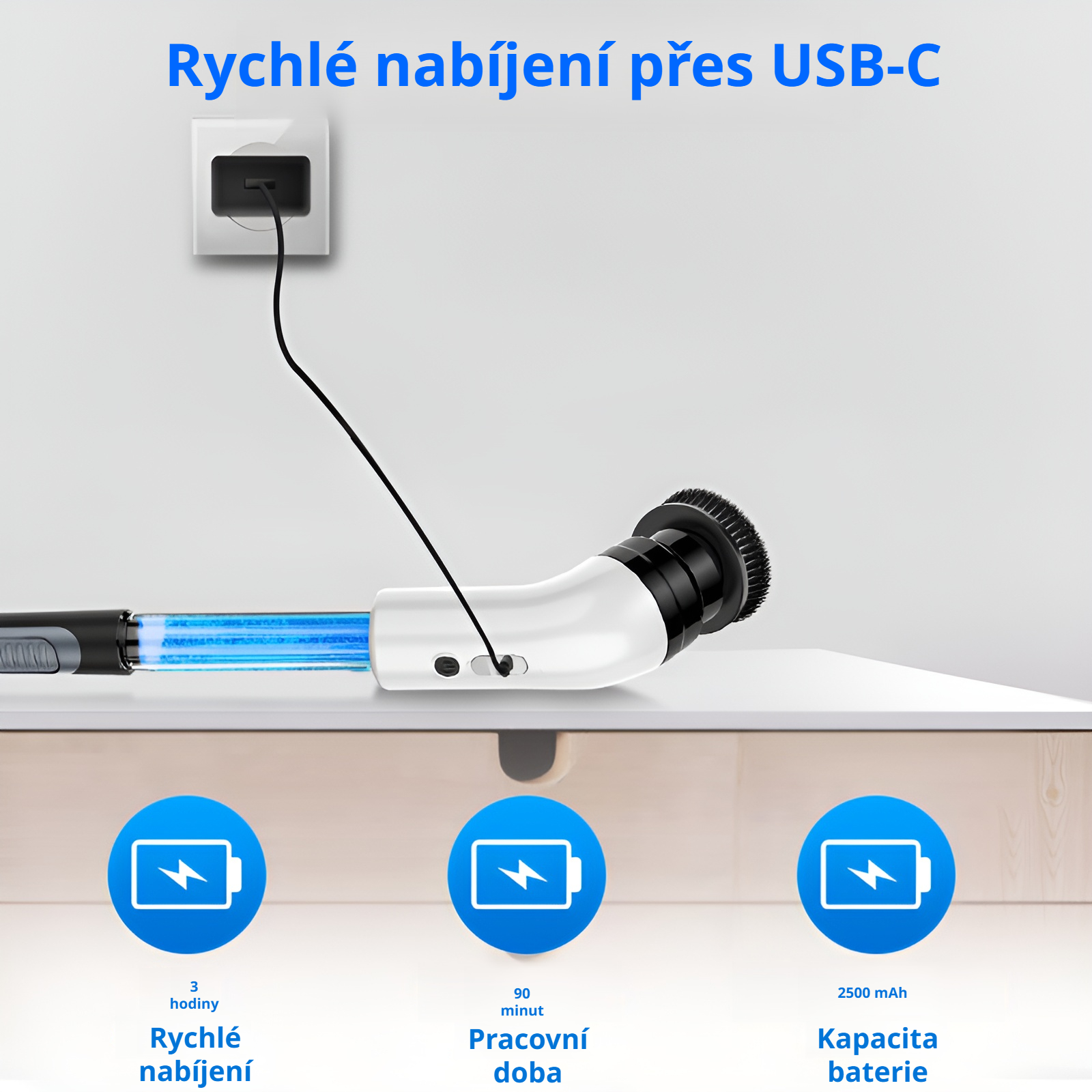 Moderní čisticí kartáč pro efektivní úklid koupelny