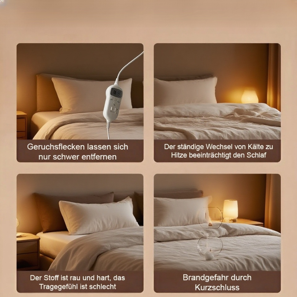 Vier-Zonen-Elektroheizdecke, separat regulierbar, Plug-and-Play, antibakteriell und milbenresistent