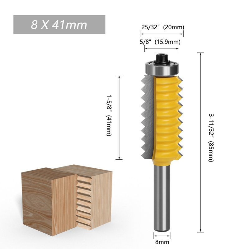 8mm shank Multi-tooth mortise and tenon cutter Woodworking cutter Line cutter Grooving cutter Wavy s