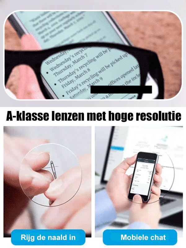 Automatische zoom anti-blauwlicht leesbril