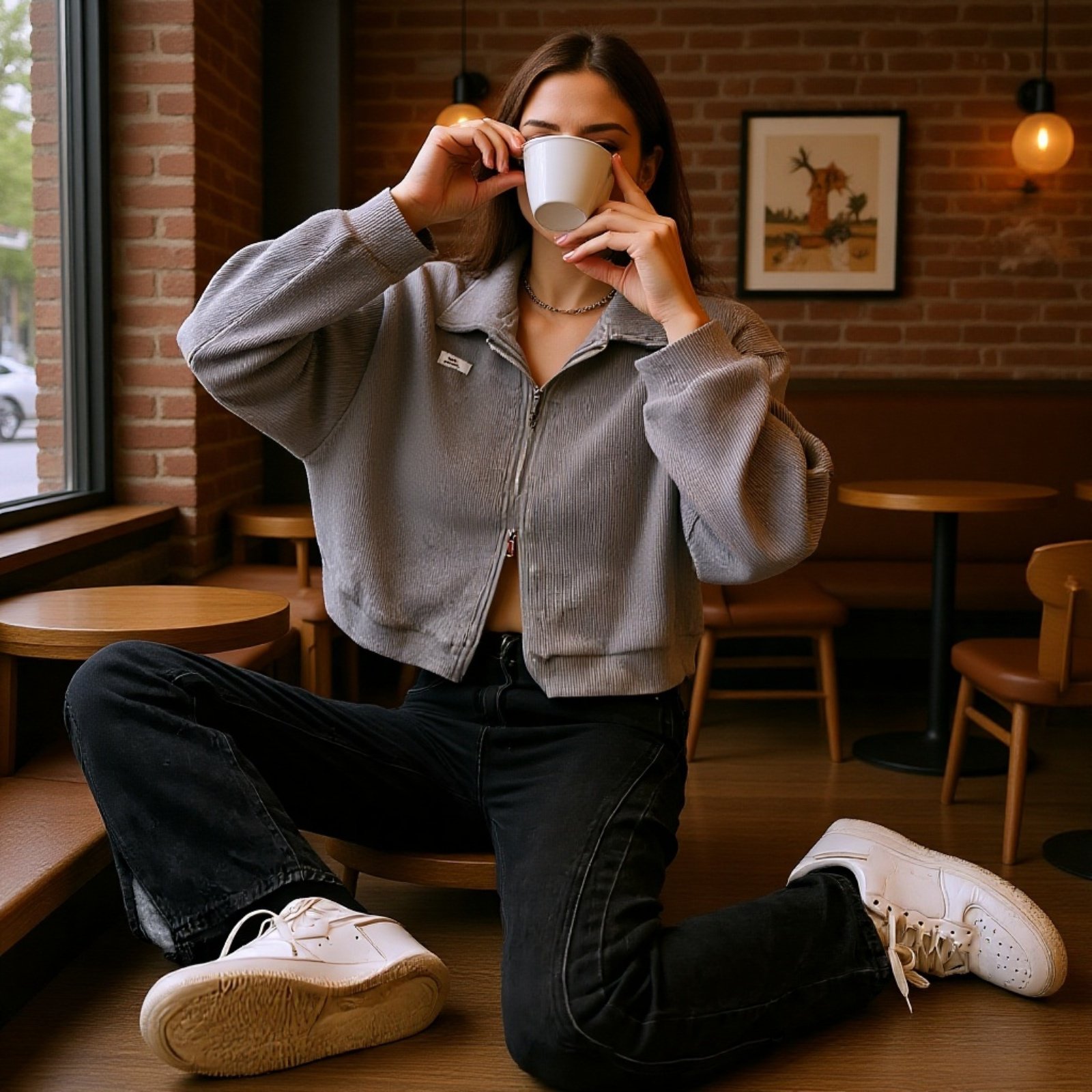 スポーツワッフルジャケット ショート丈 カーディガン 万能トップス