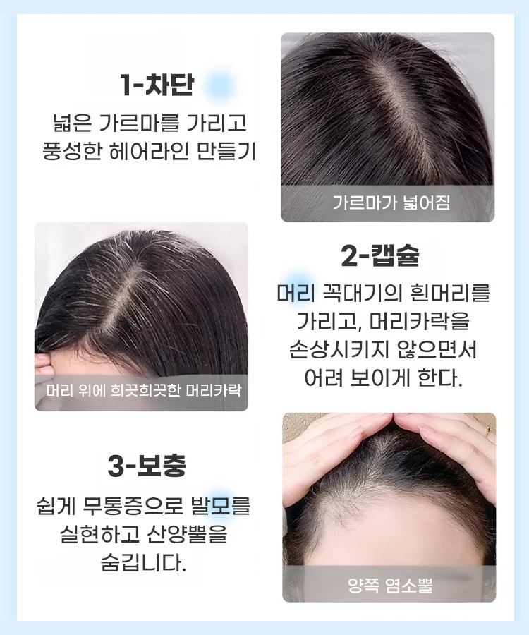 【오늘 한정, 1+1 행사】머리숱 증가 내추럴 가발