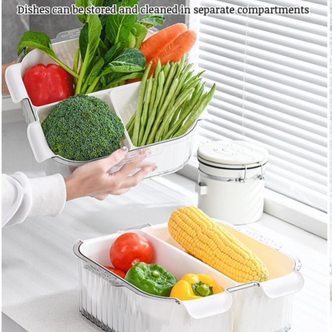 Kitchen Multi-Compartment Draining Basket