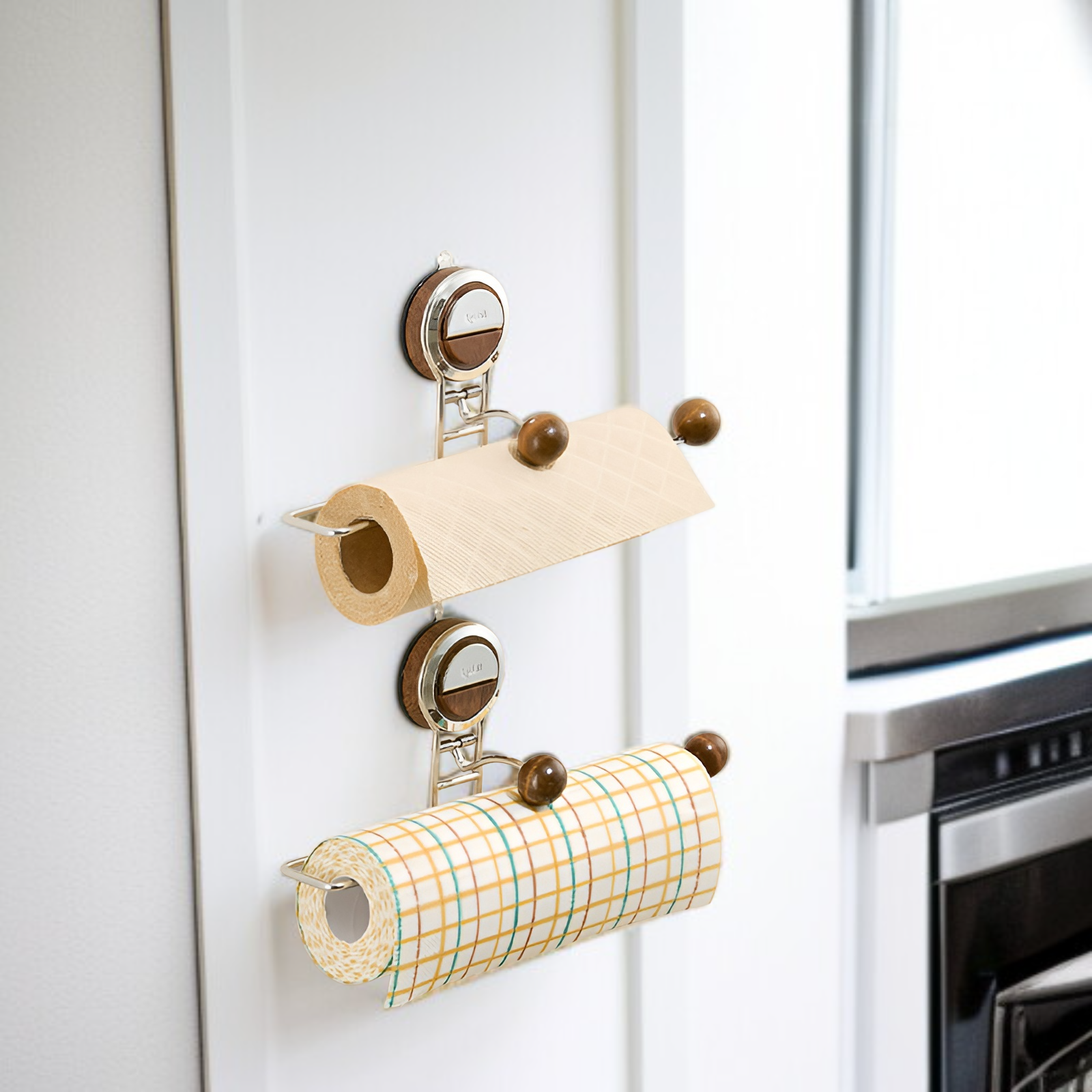 Portarrollo de trapo montado en pared, toallero de mano para cocina