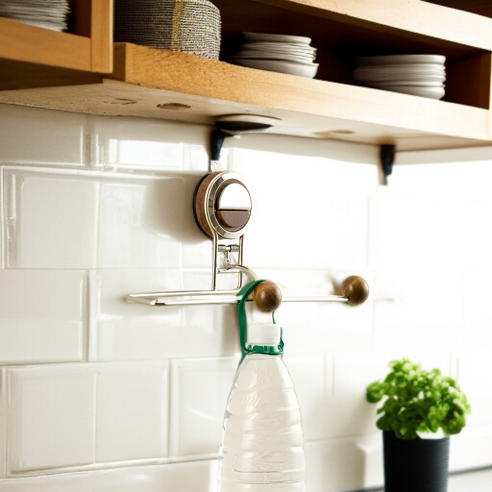 Portarrollo de trapo montado en pared, toallero de mano para cocina