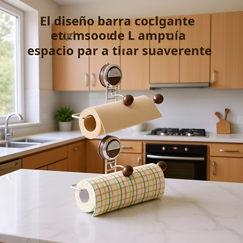 Soporte de almacenamiento de pared con ventosa para trapos y papel, diseño desmontable