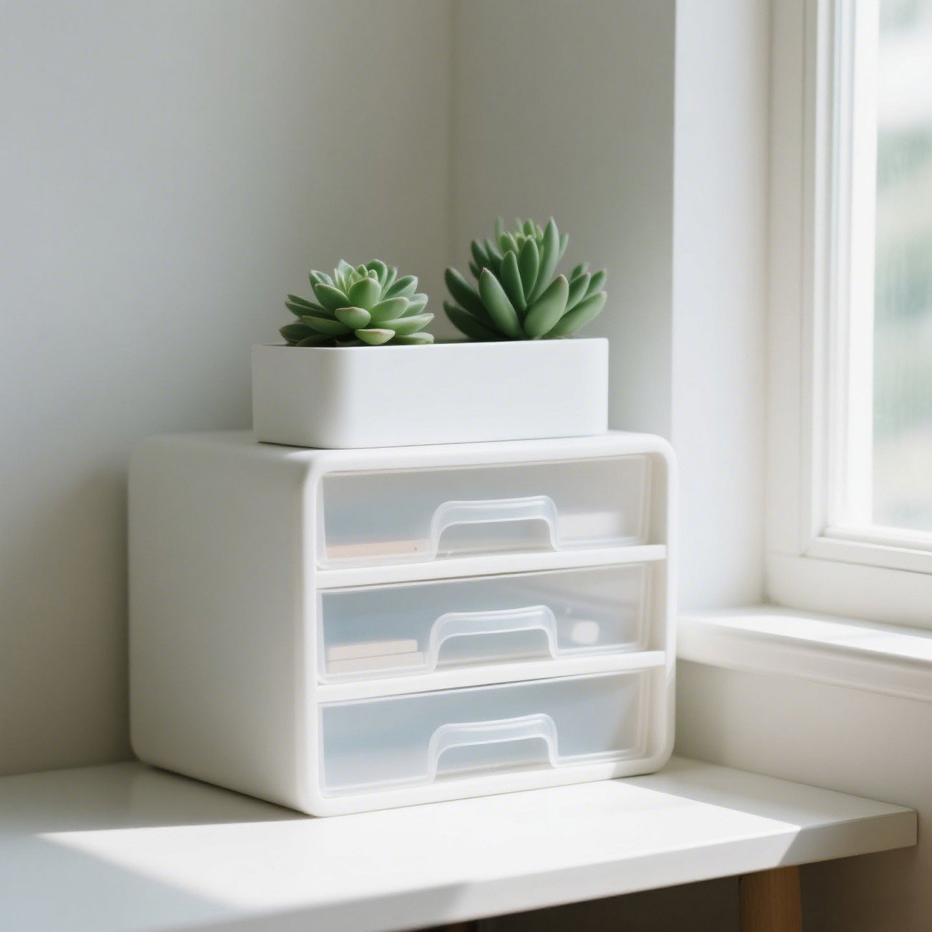 引き出し式デスクトップ収納ボックスの全体画像