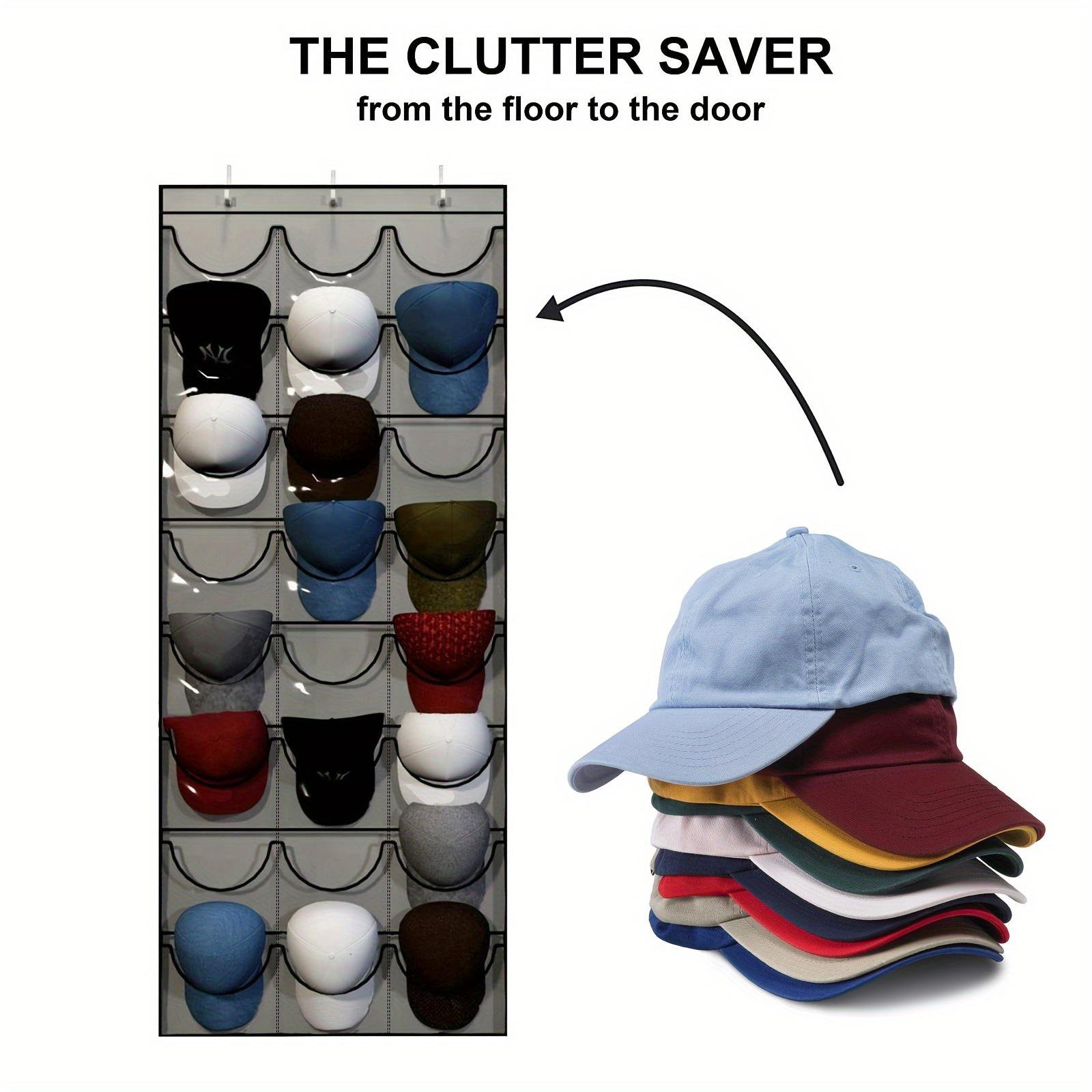 24-pocket baseball cap storage hanging bag over the door organizer