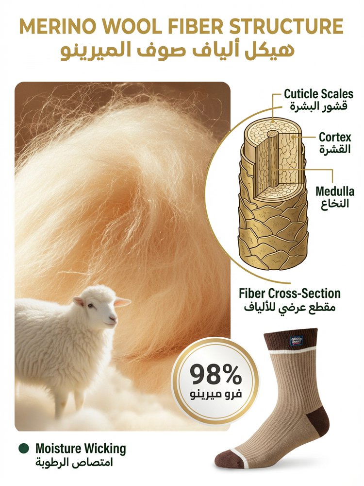 جوارب رجالية متوسطة الطول بحافة مطاطية