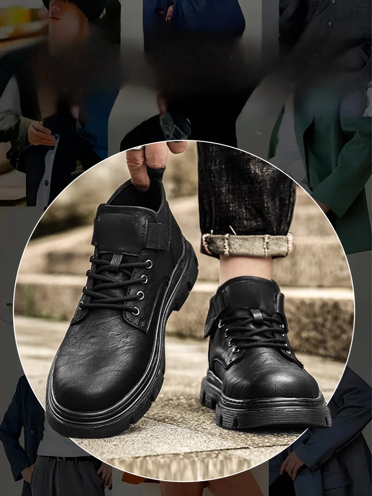 신발끈 프리 기모 안감 남성 마틴 부츠