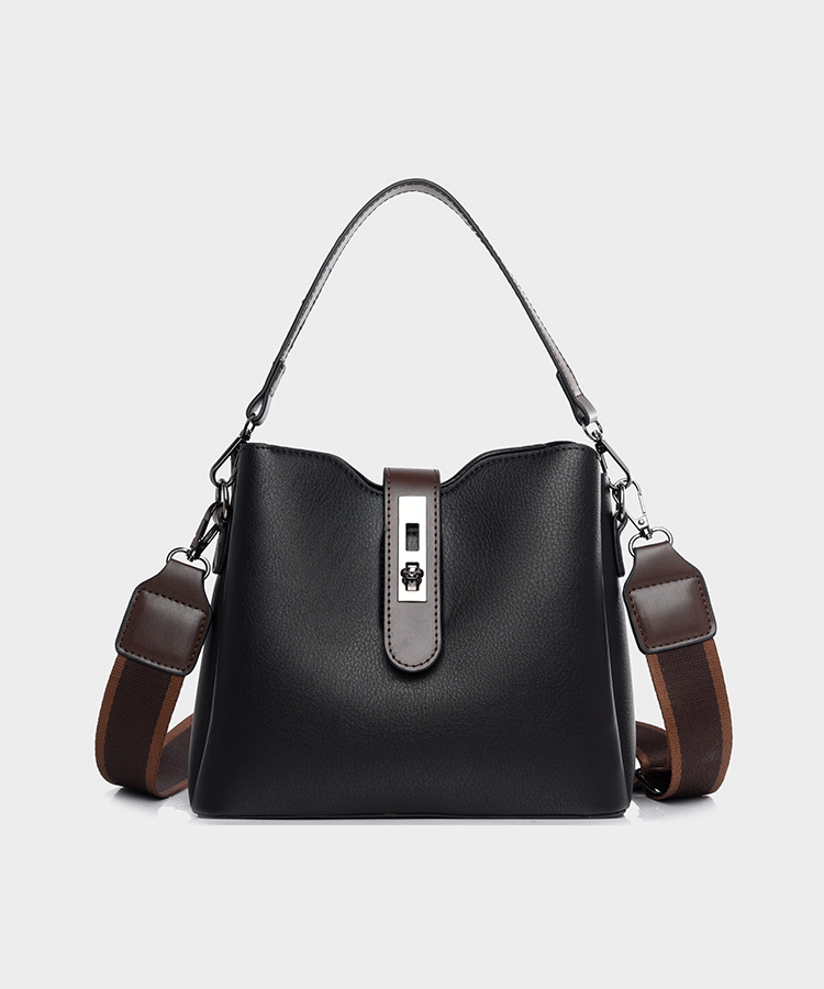 レトロ風栃木レザーバケツバッグ