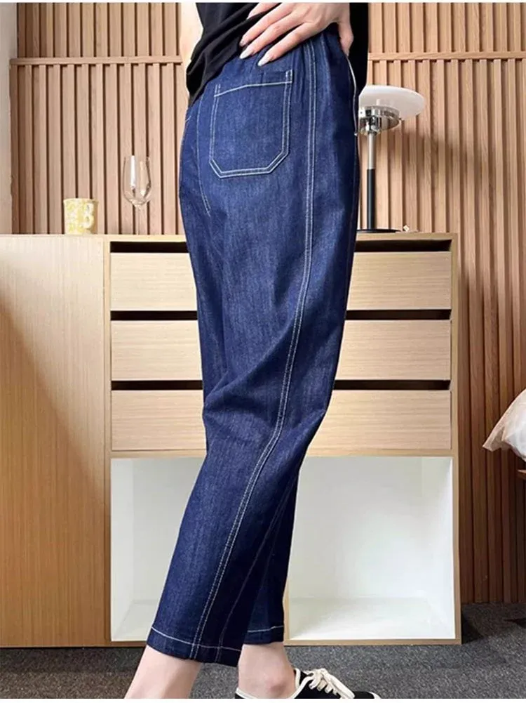 新作レディース8分丈デニムパンツ商品イメージ