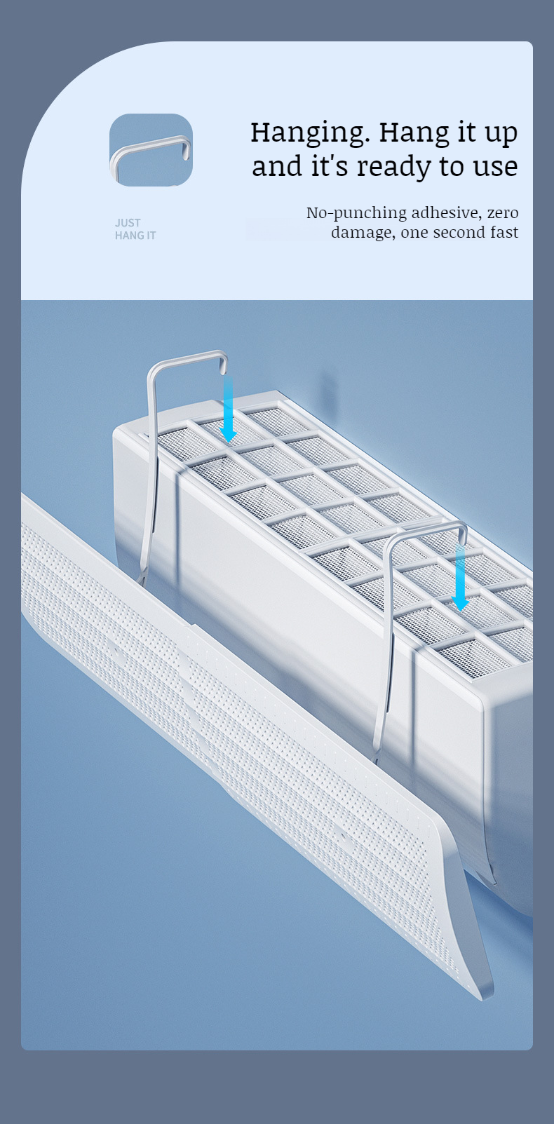 Home AC airflow deflector with no drilling required