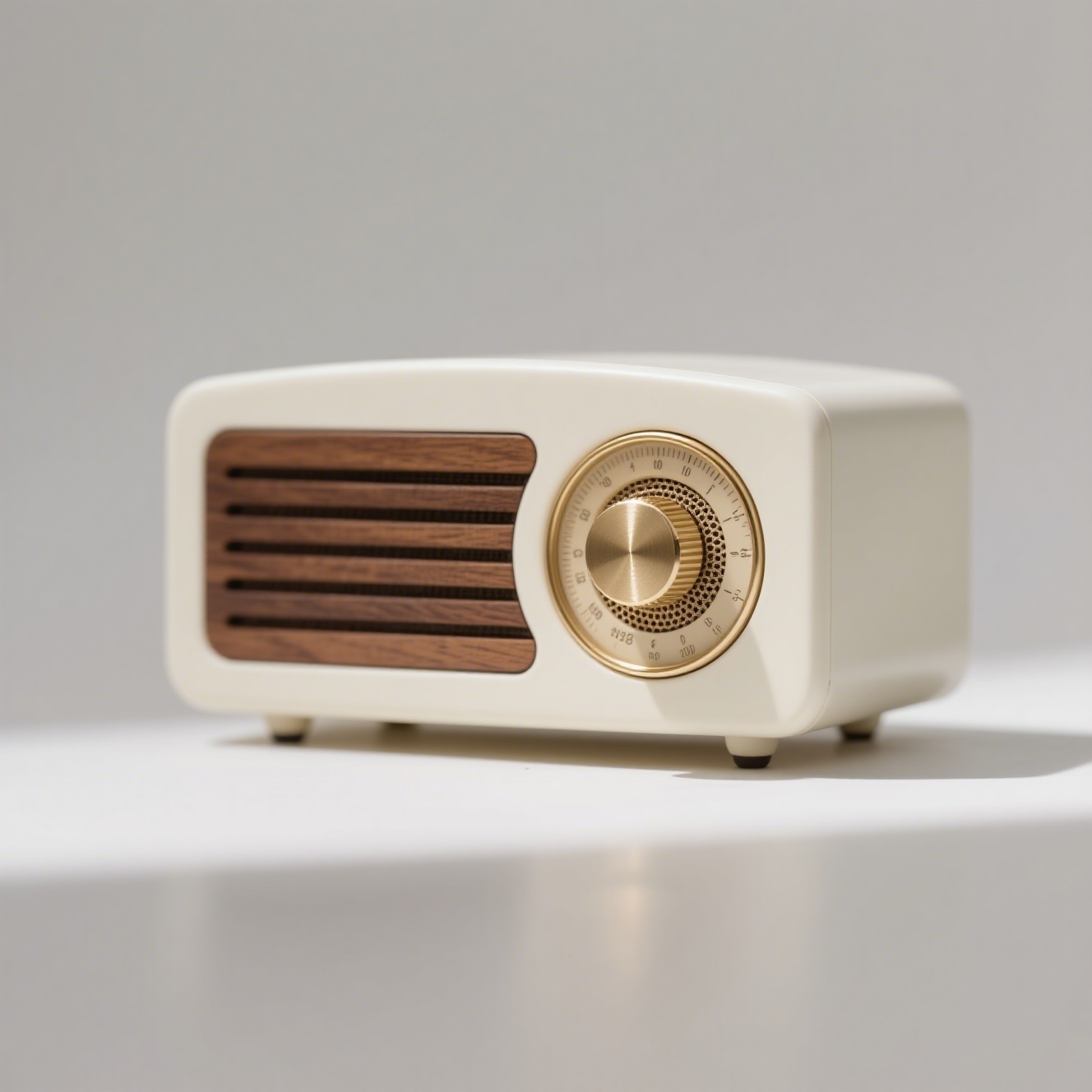 Originální dřevěné rádio s krémovým designem 