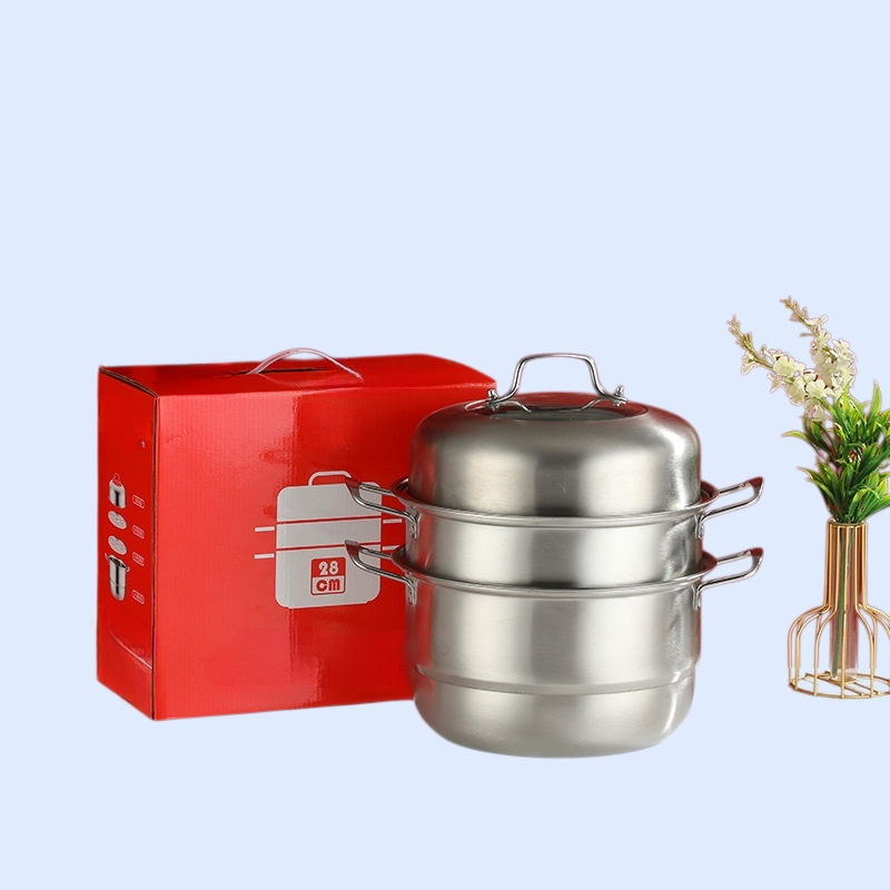 ステンレス製蒸し器 二層式 三層式蒸し器 多層式 304 食品グレード 家庭用電磁調理器用鍋