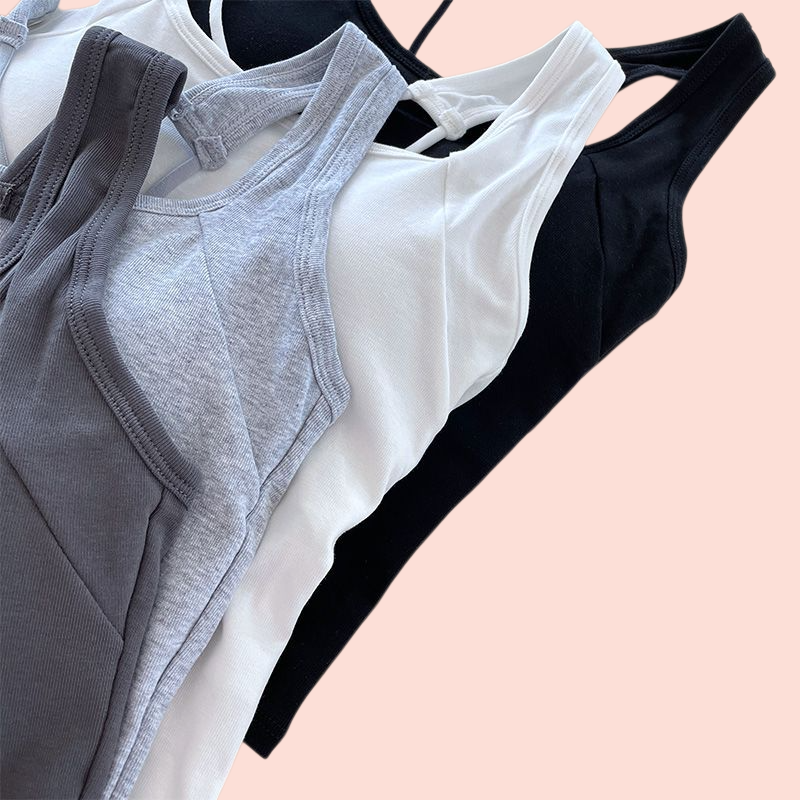 パッド入りチューブトップ、スリムフィット、アウターとしても着られるショート丈トップス（レディース）