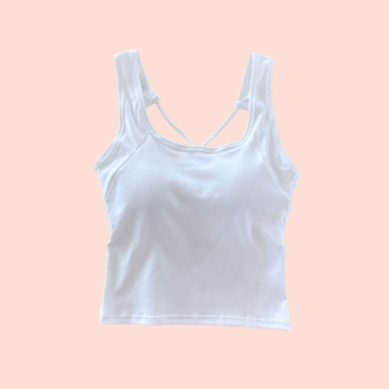 パッド入りチューブトップ、スリムフィット、アウターとしても着られるショート丈トップス（レディース）