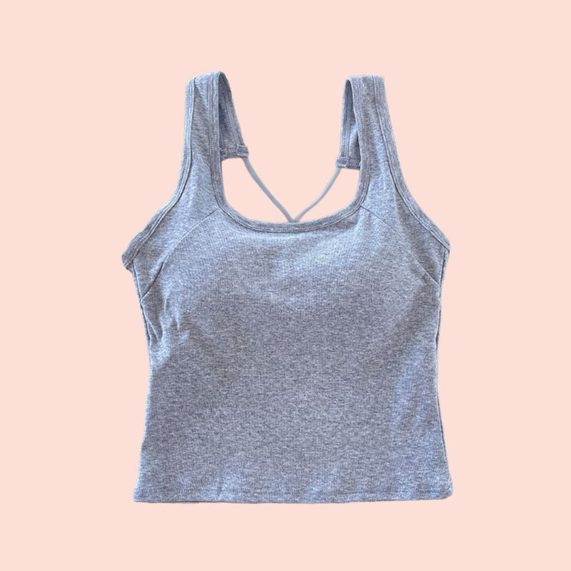 パッド入りチューブトップ、スリムフィット、アウターとしても着られるショート丈トップス（レディース）