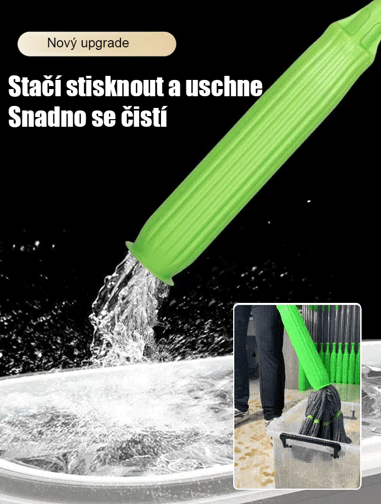  Bambusové vlákno samokroucený rotační mop