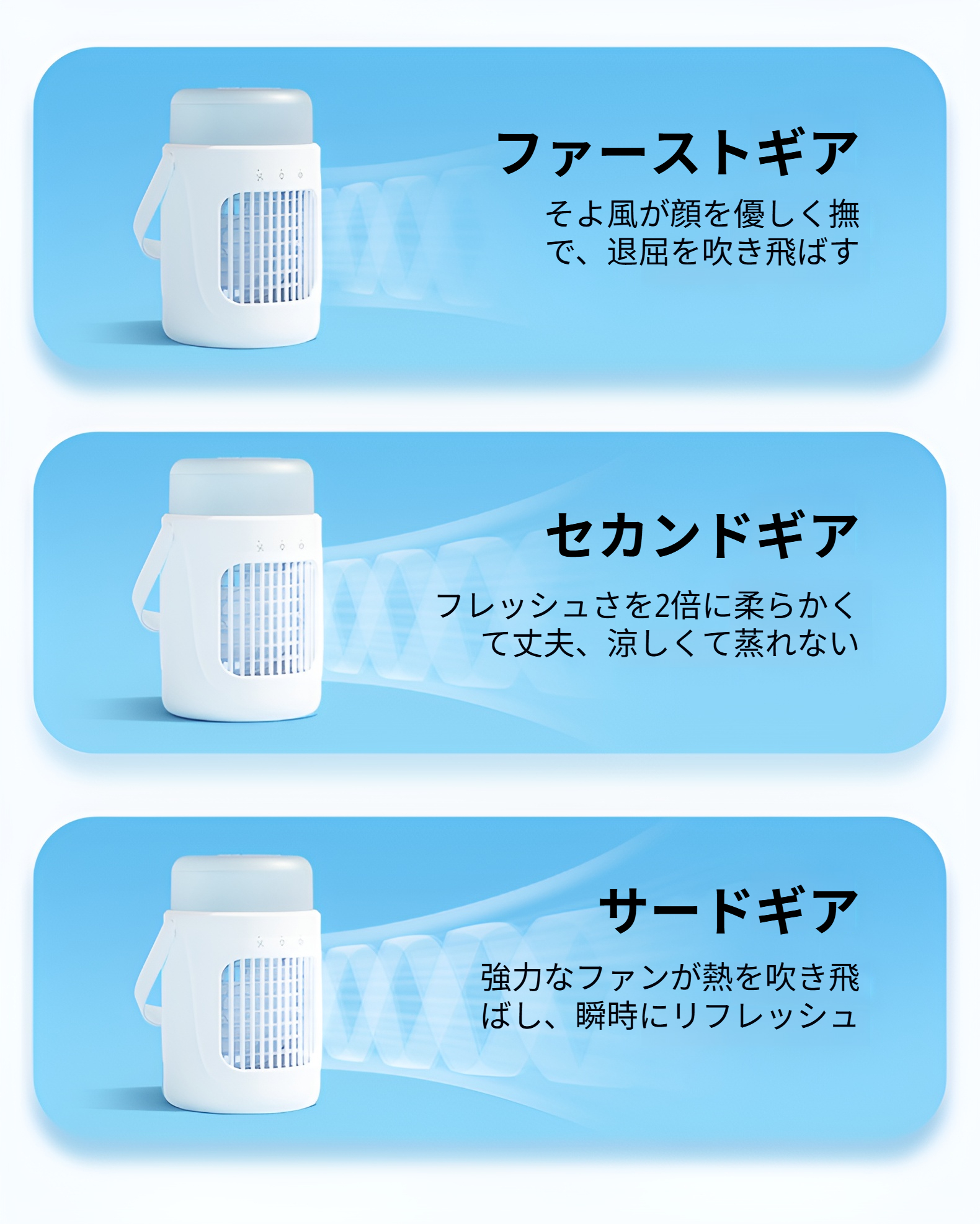 省エネ設計の卓上クーラー USB接続タイプ