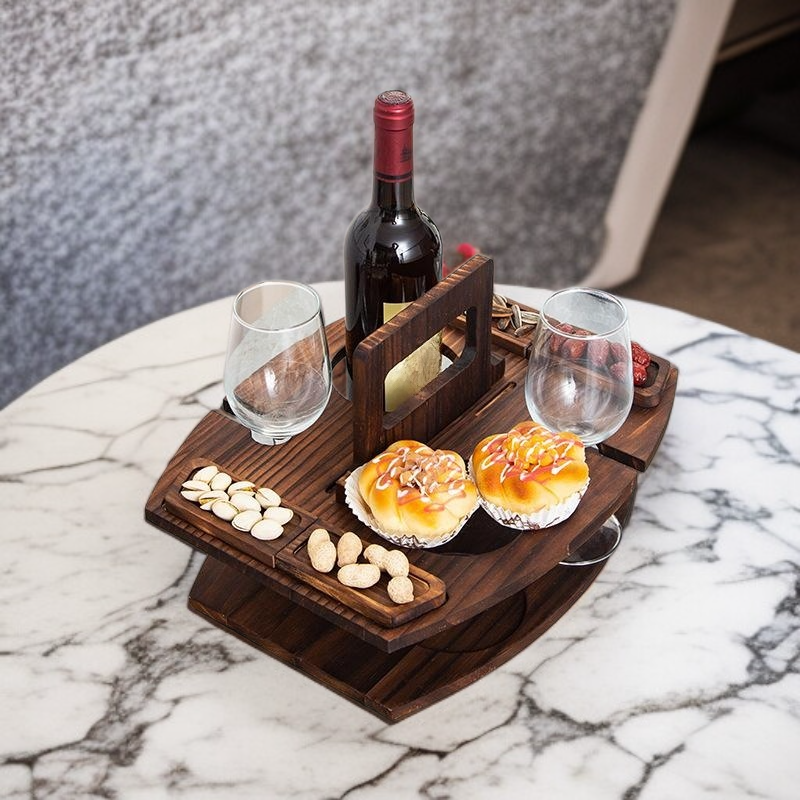 나무 휴대용 와인 선반