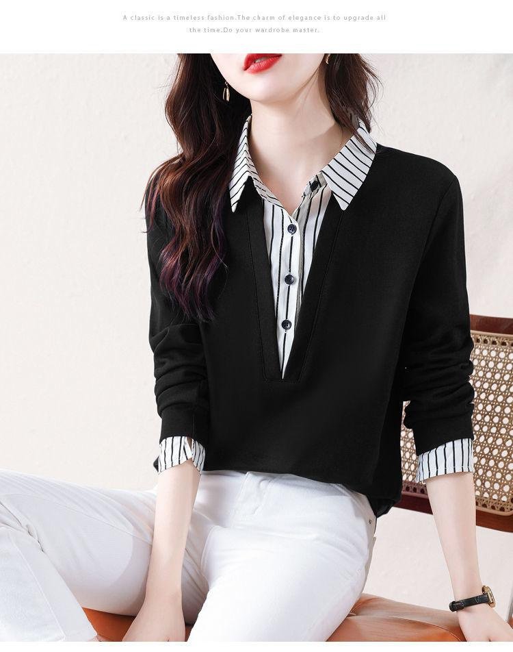 편안한 착용감의 여성 긴팔 맨투맨 니트