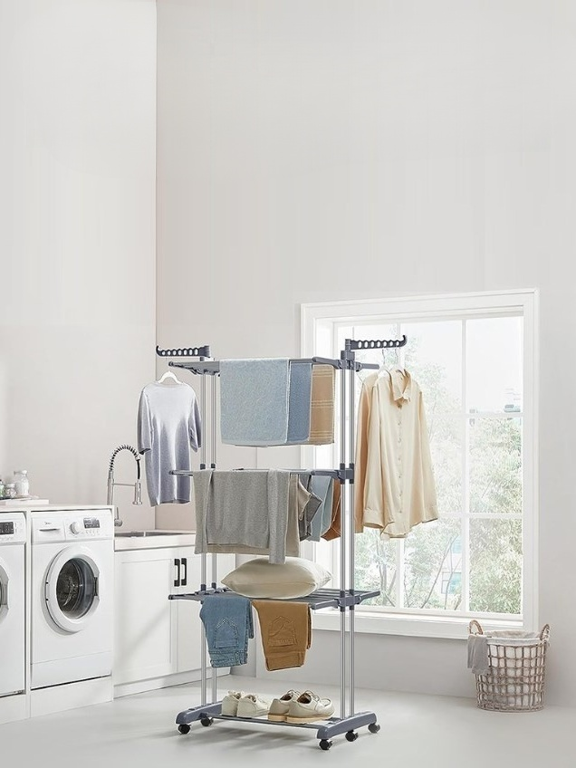 多層折疊伸縮晾衣架