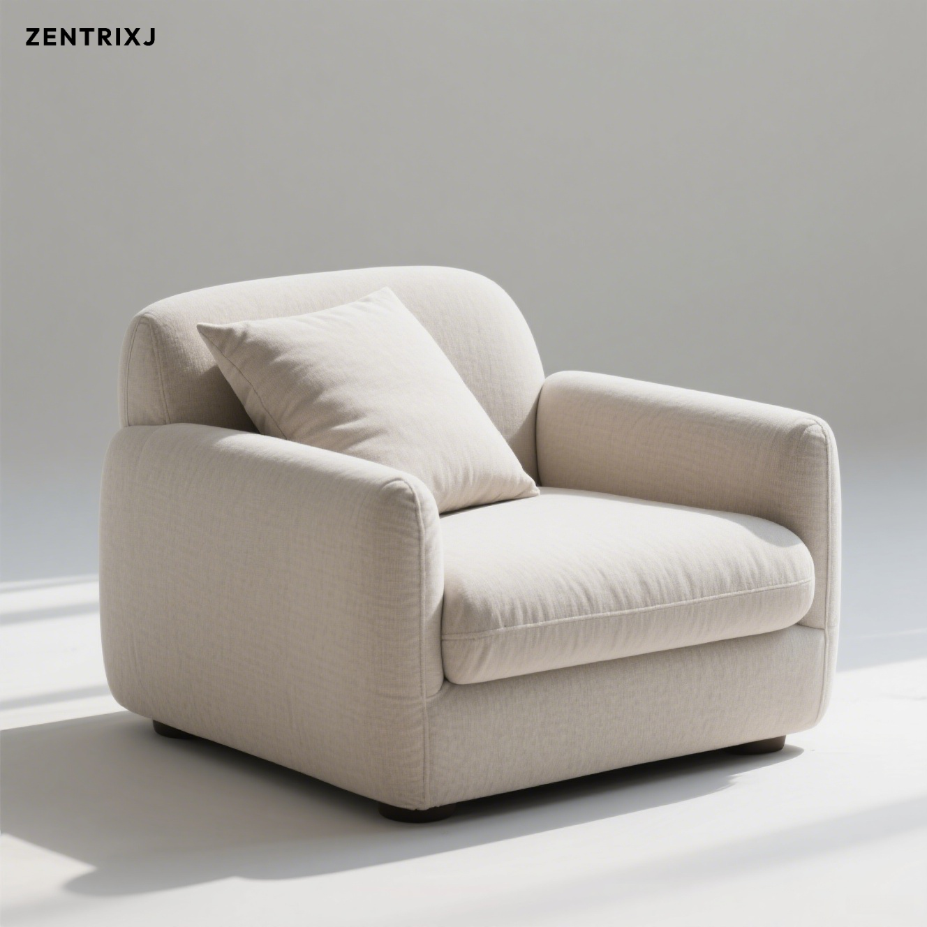 Minimalistyczna nowoczesna sofa z tkaniny w salonie