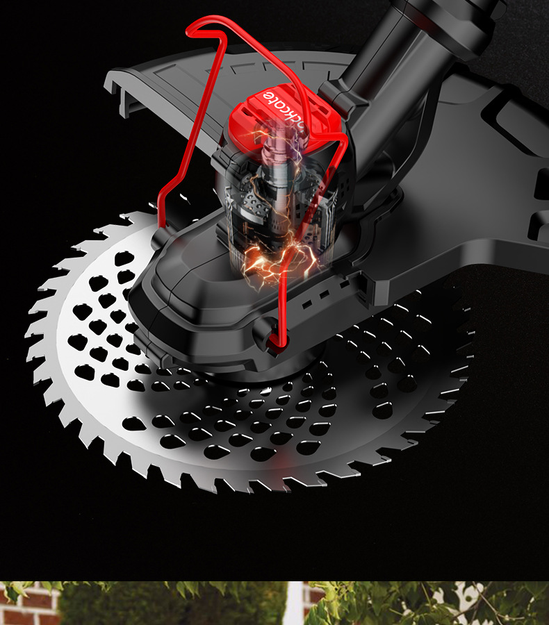 静音仕様の充電式トリマーで庭作業