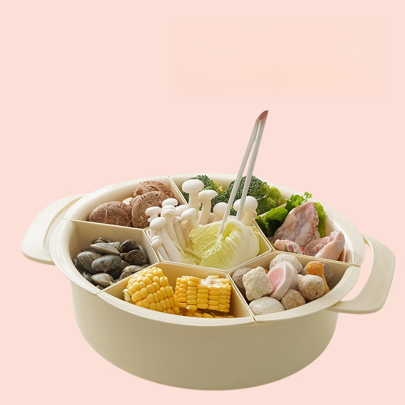 HQL-中国 蓋付き鍋排水バスケット 新鮮さを保つ キッチン 家庭用食器洗いトレイ 野菜準備トレイ 収納 回転式鍋バスケット