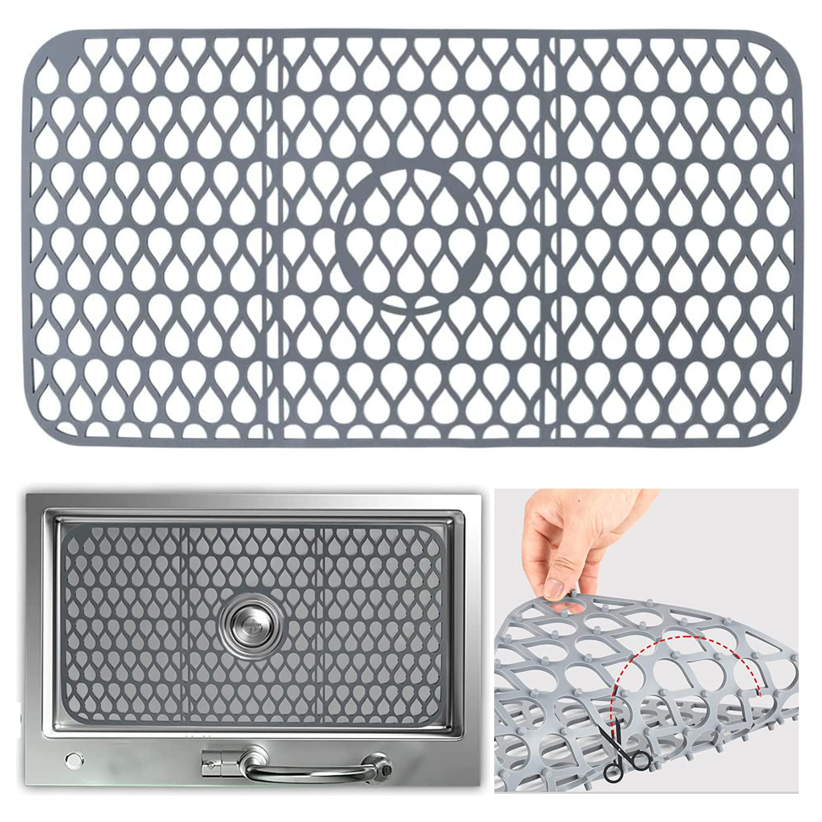 シンクマット 水切りマット シリコン断熱マット 耐冷熱温度-40~230℃ 滑り止め 静音 抗菌 防汚 傷防止 調理台保護 シンク